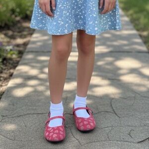 Moschino Suede/Leather Mary Jane Ballerina Flats Heart Design Girls Youth 4.5